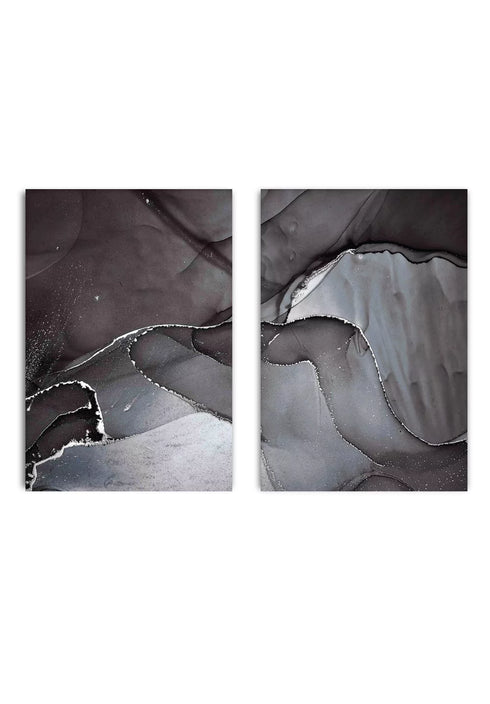 Conjunto de 2 Pósters Cielo Oscuro de Plata Real 50x70cm
